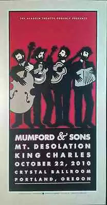 RARE Mumford & Sons Poster 2010 OOP Original Hand-signed ✍️ By Gary Houston COA • $99.99