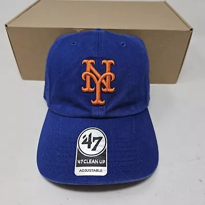 NEW '47 Brand MLB New York Mets Clean Up Adjustable Strap Blue Cap Dad Hat OSFM • $22.49