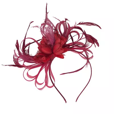 Customised Feather Hair Fascinator On Headband Wedding Royal Ascot Races Bespoke • £13.59