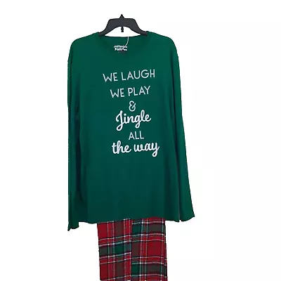 Men Christmas Pajama Set Large Plaid Long Sleeve Pants Jammies New • $13.50