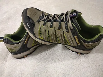 Patagonia Women's 10 Hiking Trail Running Shoes Gray Mesh Green Release Outdoor • $19.99