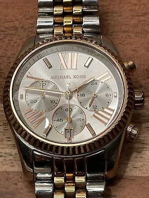 Michael Kors MK5735 Chronograph Lexington Tri-Tone Rose Gold Women's Watch 38mm • $44.99