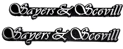 Vintage Sayers & Scovill Cadillac Hearse Metal Script Nameplate Emblems 2pc • $44