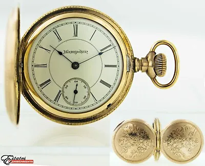 Vintage Hampden 1894 Grade 200 Model 3 Size Full Hunter Pocket Watch • $225