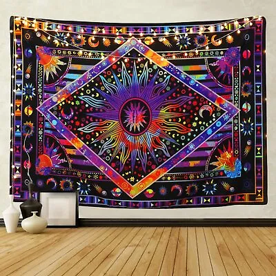 BLEUM CADE Tie Dye Purple Burning Sun Tapestry 92.5 X70.8  • $14.39