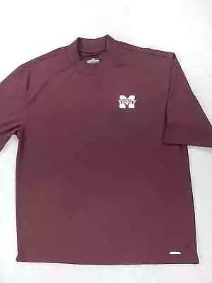 Mississippi State Bulldogs Campus Mock Short Sleeve Shirt (Men's XL) Maroon • $14.99