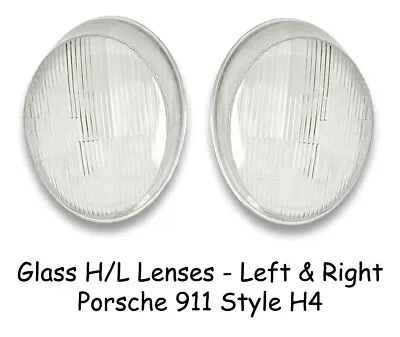 Vw Bug Bus Cal Resto Porsche 911 912 Style H4 Fluted Headlight Glass Lenses Pair • $62