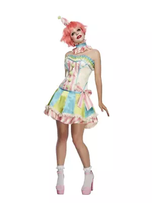 $58.31 • Buy Fever Deluxe Vintage Clown Costume With Corset Fancy Dress With Mini Hat