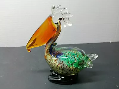 Hand Blown Murano Art Glass Pelican Figurine Sculpture • $32