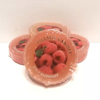 Village Candle JUICY RASPBERRY Wax Melt Tart Lot Of 4 (1 Oz Ea.) Retired • $8.54