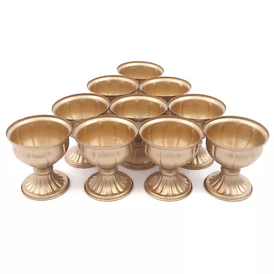 10x Metal Urn Planter Elegant Wedding Centerpieces Vase Gold For Party TOP • $69.56