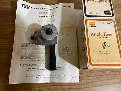 Nos Vintage Sears Craftsman Tools 9 26291 Angle Head Drill Attachment • $12.95