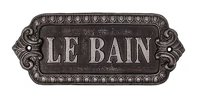 Vintage Style Bathroom Le Bain Metal Sign Wall Plaque Iron 21cm • £14.34