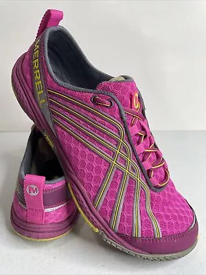 Merrell Road Glove Dash 3 Minimalist Run Barefoot Women Sz 7.5 Purple/Fuchsia • £24.10