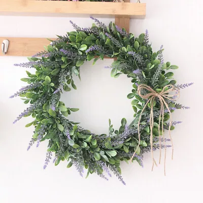Artificial Lavender Topiary Wreaths Meadow Flower Decor Door Wreath • £9.95