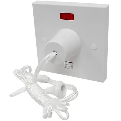 50 Amp Shower Switch 50A Double Pole Ceiling Pull Switch Isolator With Neon • £12.95