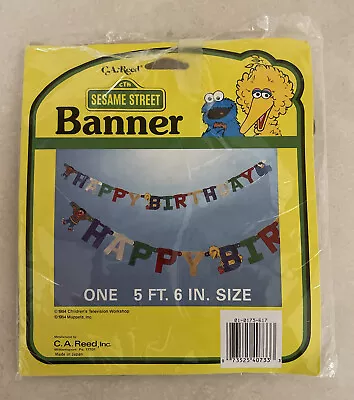 Sesame Street Birthday Banner 1984 NIP • $12.99