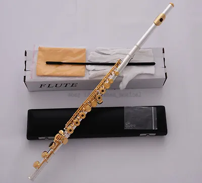 TOP Silver Gold Plated Flute C Tone B Foot 17 Open Hole Split E Offset G Key • $265