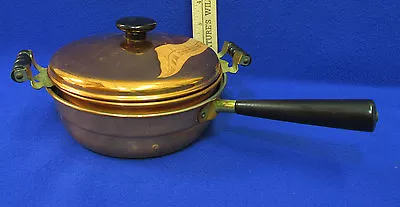 Vintage Copper Plated Double Boiler Chaffing Pan Dish  • $21.99