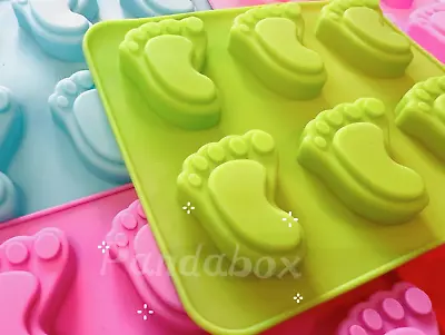 Baby Feet Footprints Silicone Mould Cake Chocolate Mould Wax Melt Candle Icing • £3.79