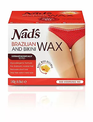 Nads Brazilian & Bikini Wax Made With Beeswax Hypoallergenic Formula 4.9 Ounce • $10.40