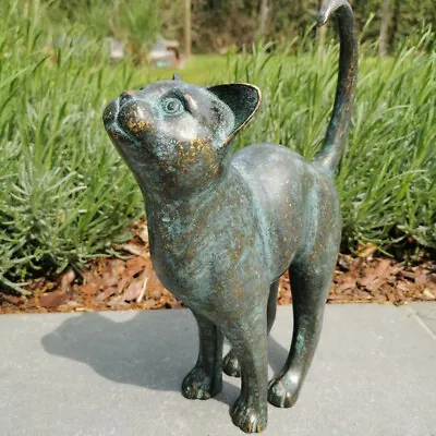 Beautiful Cat Statue With Rounded Back Garden Decor Outdoor Ornament Decor AU • $24.68