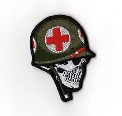 Skull Medic Patch I Medical Red Cross Helmet Military Army Paramedic Death War • $6.49