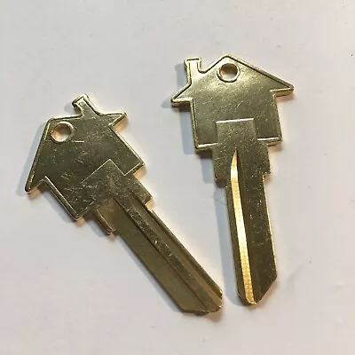 $3.49 • Buy SCHLAGE SC1 House Shaped Key Blank Brass 2 PACK Easy Find Keys 