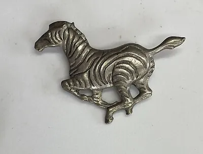 Silver Tone 3  Zebra Brooch Pin Vintage Wild Zoo African Animal • $5