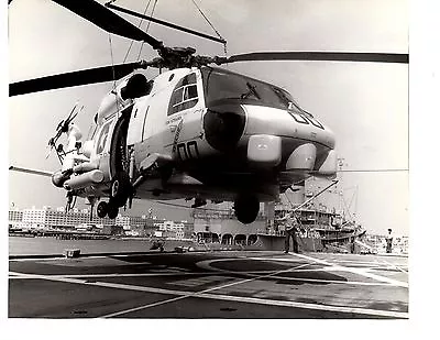 Sikorsky SH60B Seahawk Navy Helicopter Photograph 8x10 BW USS Shenandoah AD26 • $18.99