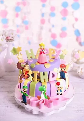 Super Mario Brothers Cake Topper 6pcs Set Mario Luigi Princess Peach Toad • $12.99