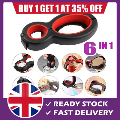 £3.91 • Buy 6 In 1 Multi Opener Stainless Steel Manual Jar Opener Non Slip Open Sesame New