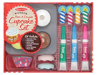 Melissa & Doug Bake & Decorate Cupcake Set (Pretend Play Colourful Wooden Play- • $22