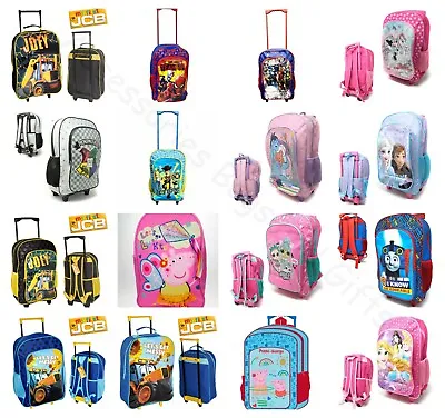 Childrens Character Trolley Backpack Bag Deluxe Wheeled Suitcase Hand Luggage  • £14.85