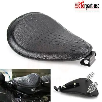 Motorcycle Alligator Leather Solo Driver Seat For Harley Chopper Bobber Custom • $35.50