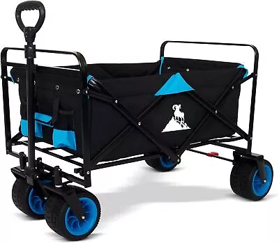 TOPWELL 120KG Capacity Folding Camping Cart Outdoor Push Wagon Trolley Trailer  • £93.86