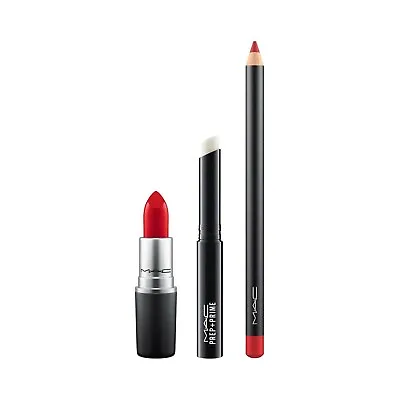 Mac Spring For Red Lips Kit Cremesheen Lipstick Prep + Prime Lip Base Lip Pencil • £24.99