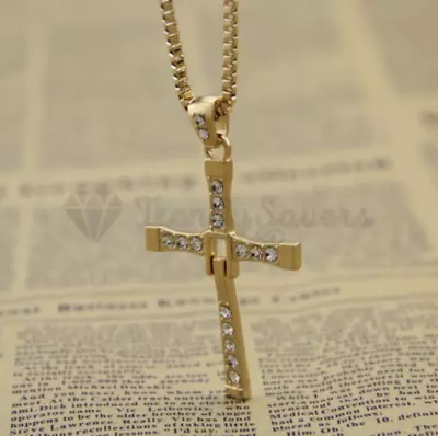 Fast & Furious Cross Men's  Vin Diesel Stainless Steel Cross Pendant Necklace • £3.99