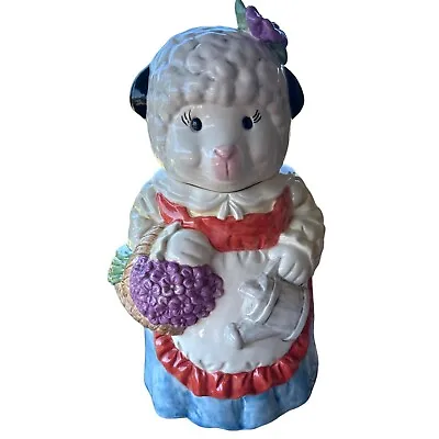 Lila Lamb Cookie Jar Floral Basket And Flower Pot By Treasure Craft 14.25  Tall • $39.99