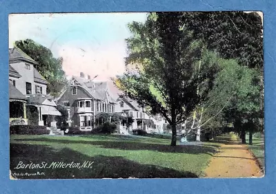 Millerton New York Postcard ~ Barton Street ~ Postmarked 1909 • $4.95