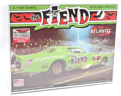 Atlantis  The Fiend   Tom Daniel Funny Car Dragster 1:32 Snap Model Kit M8278 • $16.99