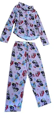 My Little Pony Movie Girls Flannel 2 Piece Pajamas Size 10/12 Pink Purple • $7