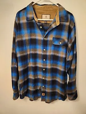 Legendary Whitetail Blue Plaid Flannel Shirt Mens Size Large Tall • $25