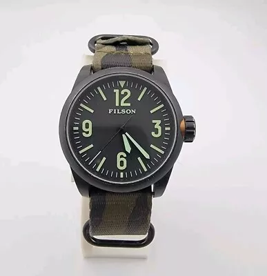 Men's Filson Standard Issue Field Watch 43mm Bottomland Camo G10 Strap Mossy Oak • $299.99