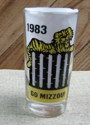 1983 Mizzou Glass Tumbler W/Schedule  -- UNCOMMON--Teeny Letters TIGER TUMBLER • $22