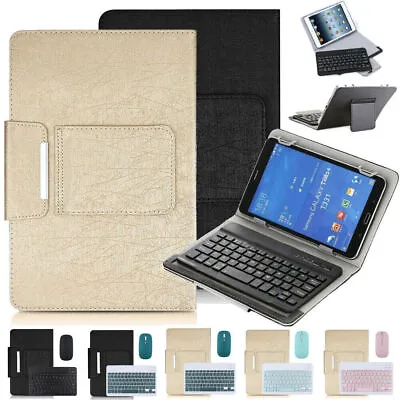 Universal PU Leather Case With Keyboard Mouse For 10.1  Inch Android IPad Tablet • £20.99