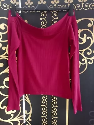 Beautiful Miss Selfridge Jumper Size 10 Pinky/red Off The Shoulder Worn Once  • £6
