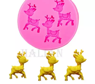 Christmas Theme Deer Animal Molds - Cake Topper Decoration Material Moulds 1pcs • $8.51