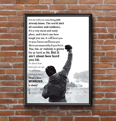 £3.99 • Buy Inspirational Motivational Rocky Balboa Quote Print Poster A4 Gym Workout