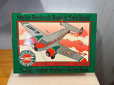 Sinclair Beechcraft Model 18 Twin Beech Vintage Airplane Replica Collector Bank • $38.39